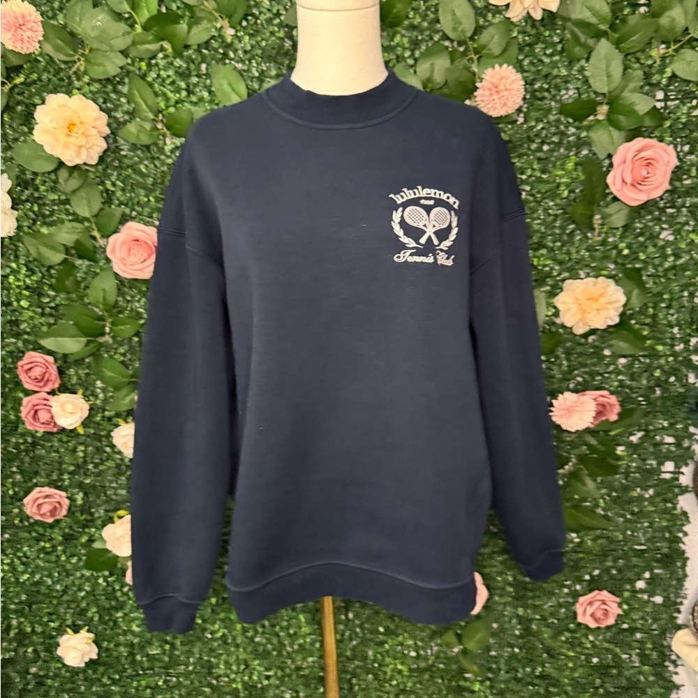 Lululemon Navy Blue Heavyweight Fleece Pullover- Tennis Club - Picture 2 of 5
